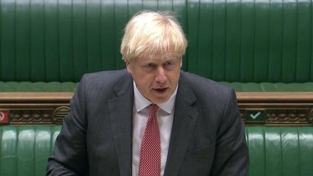Boris Johnson spricht während einer Debatte im Unterhaus. Boris Johnson spricht während einer Debatte im Unterhaus.