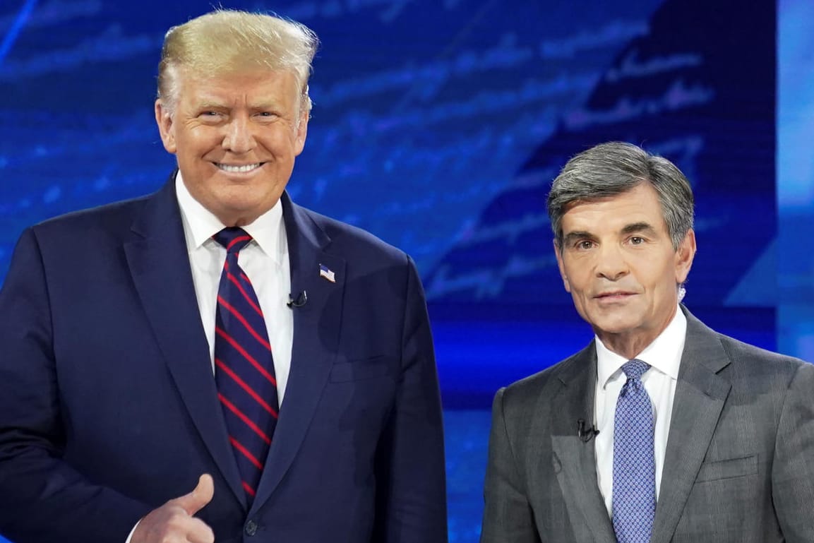 Donald Trump und Moderator George Stephanopoulos: Der Präsident hörte nicht richtig zu.