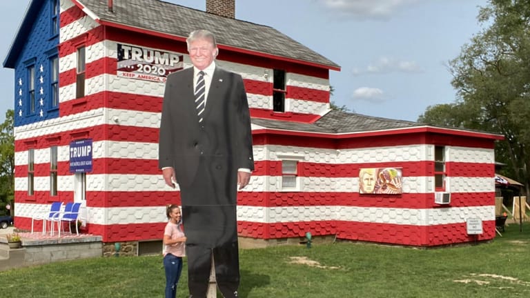 "Trump House" in Youngstown: Für Joe Biden gibt es so etwas nicht.