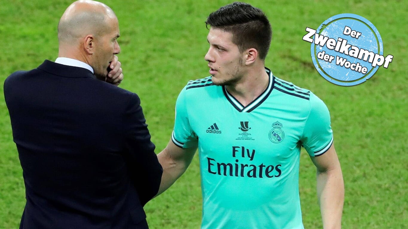 Noch nicht auf einer Wellenlänge: Trainer Zinédine Zidane und Luka Jovic bei Real Madrid.