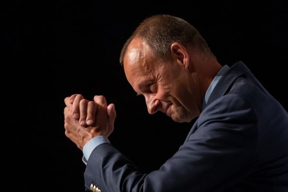 Friedrich Merz, Ex-Unionsfraktionschef, während seines Auftritts beim Niedersachsentag der Jungen Union in Hildesheim.