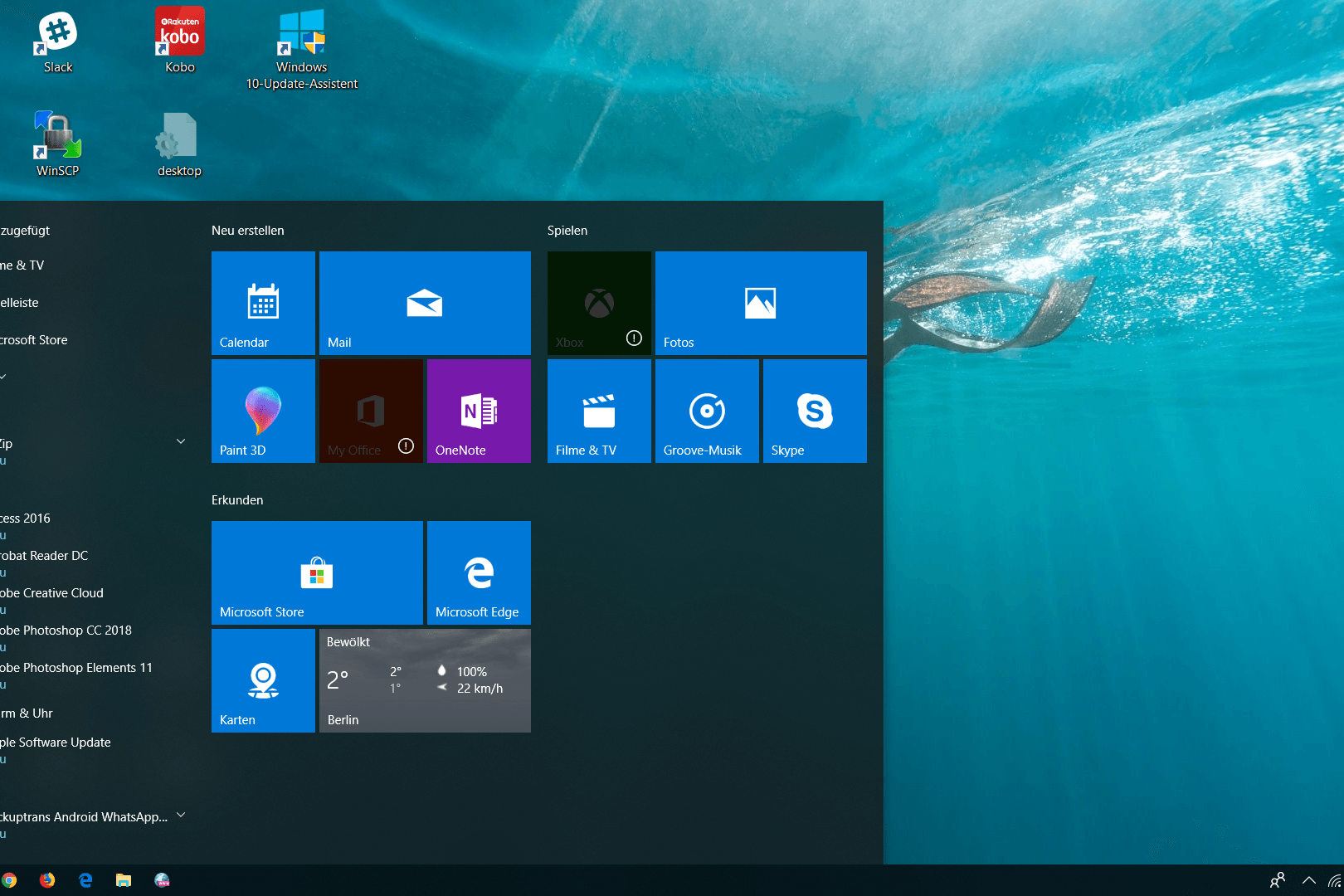 Das Startmenü unter Windows 10 zeigt Kacheln: Es gibt noch ein zweites Menü, das direkten Zugriff auf wichtige Tools und Funktionen bietet.