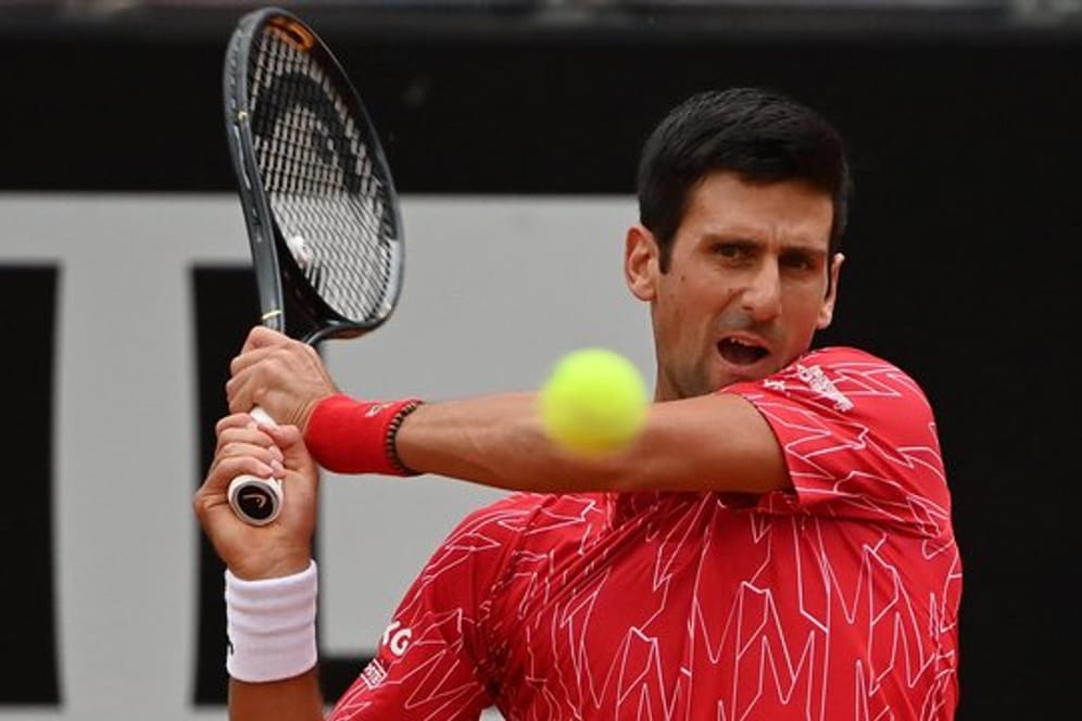 Hat das Turnier in Rom mit einem Rekord gewonnen: Novak Djokovic in Aktion.