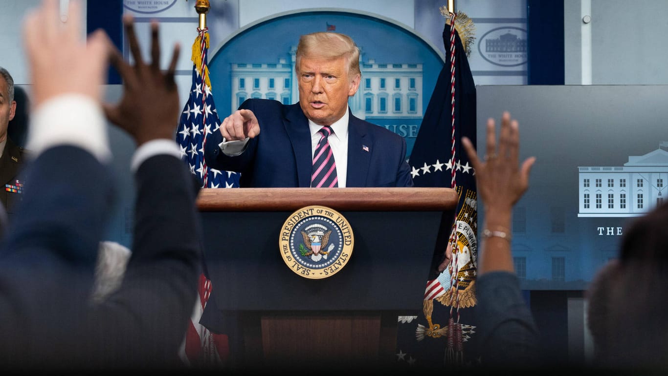 Donald Trump bei einer Pressekonferenz: Der US-Präsident will seinem Land wichtige Technologien sichern.