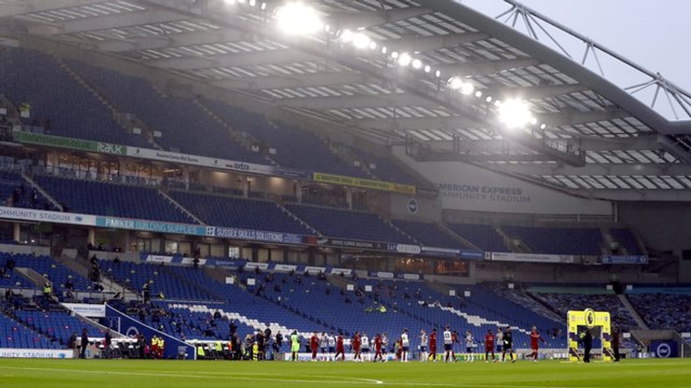 In der Premier League sind bis auf Weiteres keine Zuschauer zugelassen: Das leere Stadion von Brighton & Hove Albion.
