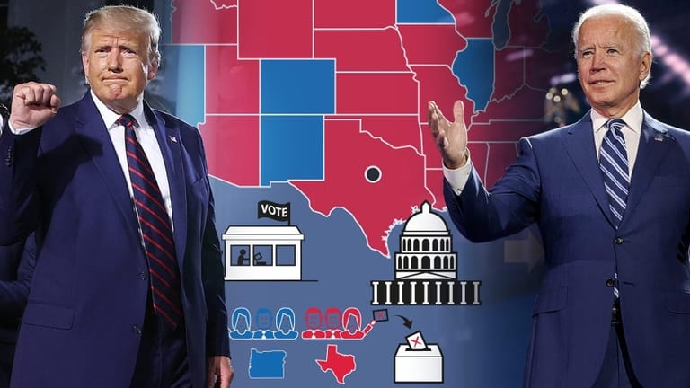 Donald Trump und Joe Biden kämpfen um die Swing States.