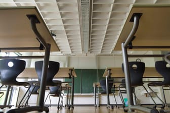 Ein leeres Klassenzimmer (Symbolbild): In Hagen hat es schon wieder einen Corona-Fall an einer Schule gegeben.