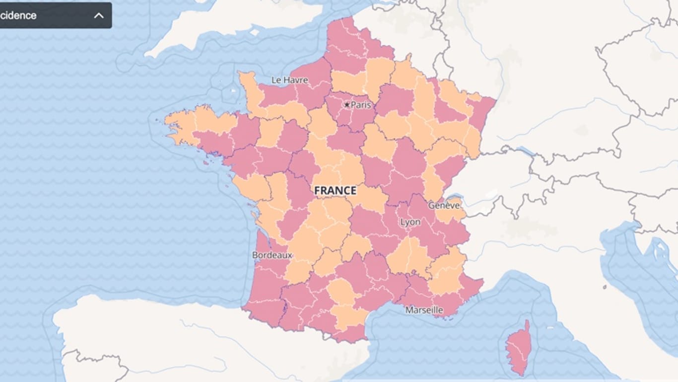 Frankreichs Regierung meldet immer mehr Risikogebiete mit einem drastischen Anstieg der Corona-Neuinfektionen.