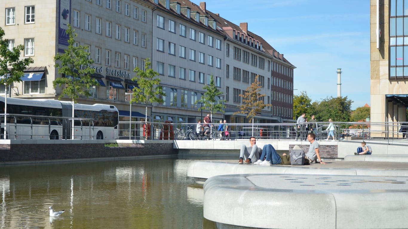 Blick auf den Kleinen Kiel-Kanal: Er wurde im August offiziell eingeweiht.