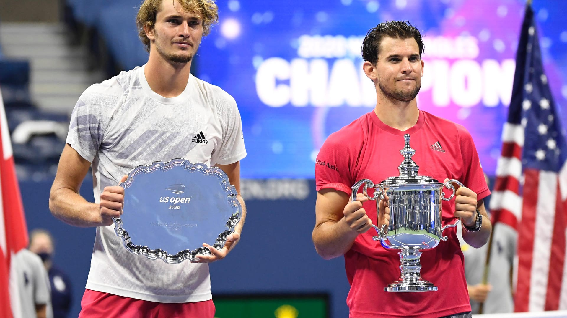 Alexander Zverev (li.) und Dominic Thiem: Der Deutsche unterlag dem Österreicher im Finale der US Open nach fünf Sätzen.