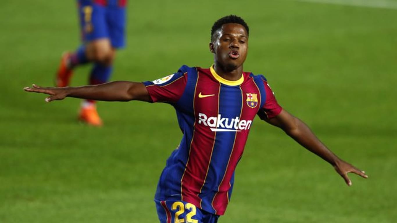 Barcelonas Jungstar Ansu Fati erzielte die ersten beiden Tore des Abends.
