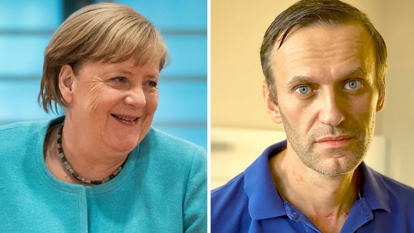 Kanzlerin Merkel und Kreml-Kritiker Nawalny: In einer streng geheimen Aktion habe Kanzlerin Merkel Nawalny im Krankenhaus aufgesucht.