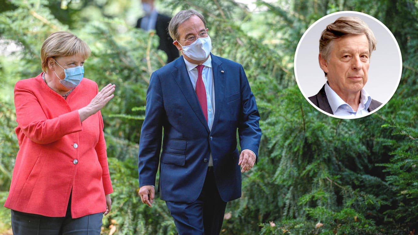Kanzlerin Merkel und Armin Laschet: Wird der NRW-Ministerpräsident ihr Nachfolger? Das klärt sich noch nicht auf dem CDU-Parteitag im Dezember.