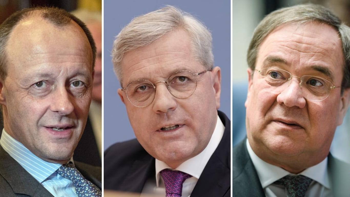 Kontrahenten um den CDU-Vorsitz: Friedrich Merz, Norbert Röttgen, Armin Laschet.