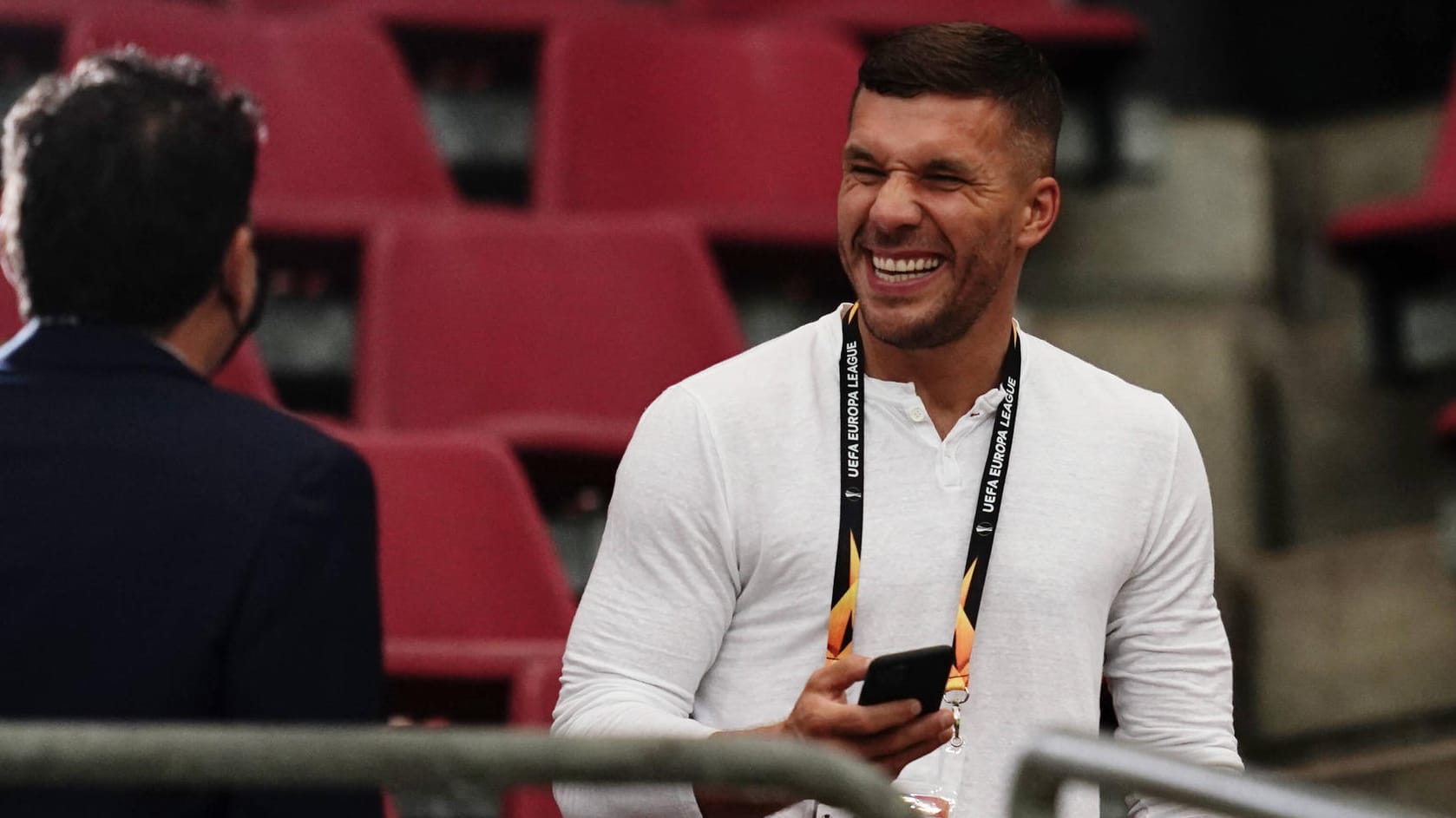 Lukas Podolski: Der Ex-Nationalspieler begleitet das DFB-Länderspiel gegen die Türkei als Experte. Lukas Podolski: Der Ex-Nationalspieler begleitet das DFB-Länderspiel gegen die Türkei als Experte.