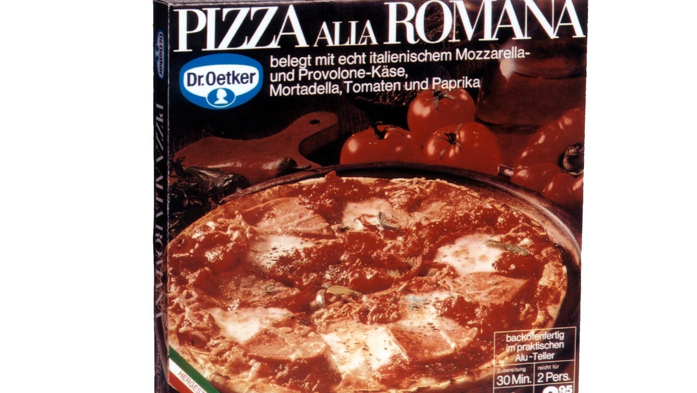 Die "Pizza alla Romana" von Dr. Oetker: Sie ist die erste Tiefkühlpizza, die 1970 in den deutschen Handel kam.