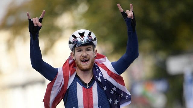 US-Profi Quinn Simmons bei der Straßenrad-WM 2019 in Harrogate.