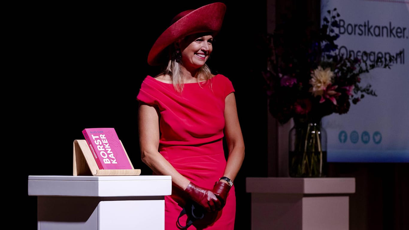 Königin Máxima in Pink: Sie nahm an einer Veranstaltung in Rahmen des jährlichen Brustkrebs-Monats.