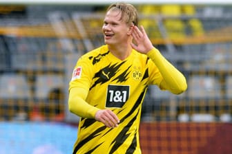 Erling Haaland: Der Matchwinner des BVB war gegen Freiburg gut gelaunt.