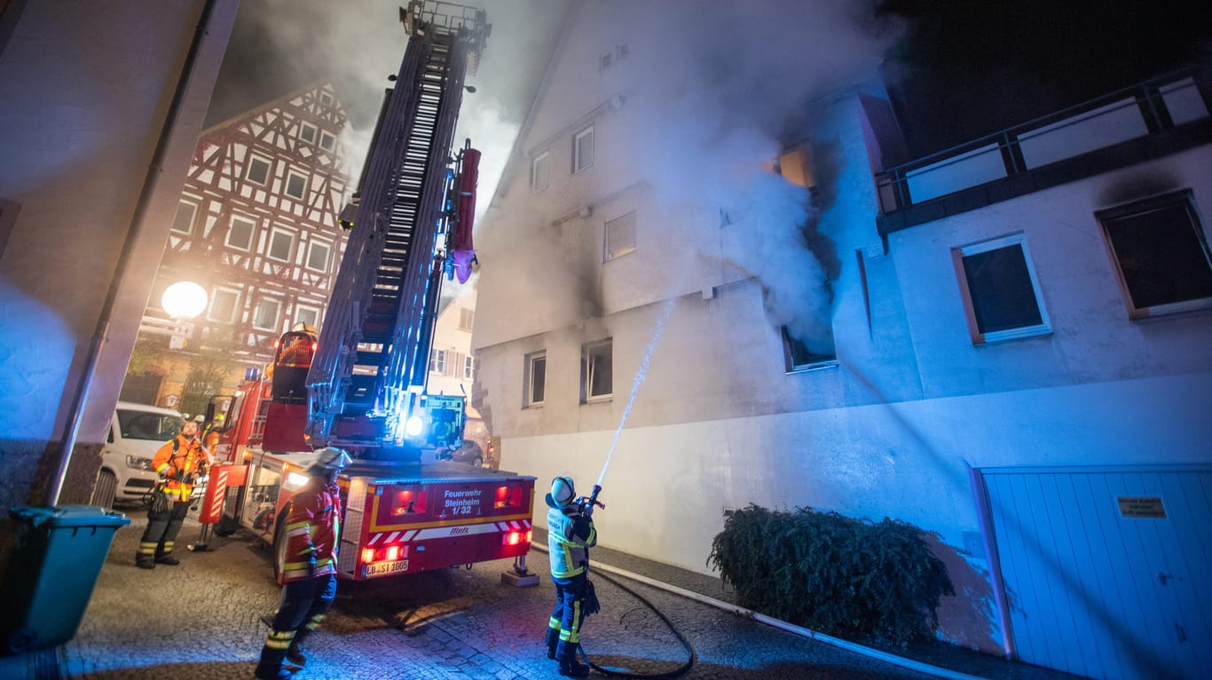 Marbach am Neckar: Ein Mann hatte mehrere Gebäude in der Innenstadt in Brand gesteckt.