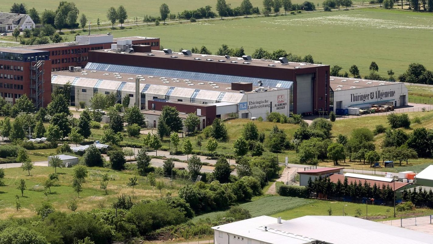 Das Druck- und Verlagshaus der "Thüringer Allgemeinen" (Archivbild): Das Ende des Zeitungsdrucks in Erfurt ist ein gefährliches Signal, meint Carsten Schneider.