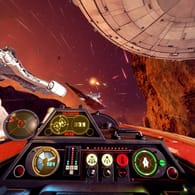 Ein Screenshot aus "Star Wars: Squadrons": Spieler setzen sich in das Cockpit bekannter Star-Wars-Jäger.