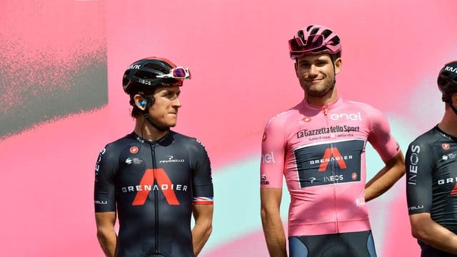 Geraint Thomas hat auf der dritten Etappe des Giro d'Italia viel Zeit eingebüßt. Geraint Thomas hat auf der dritten Etappe des Giro d'Italia viel Zeit eingebüßt.
