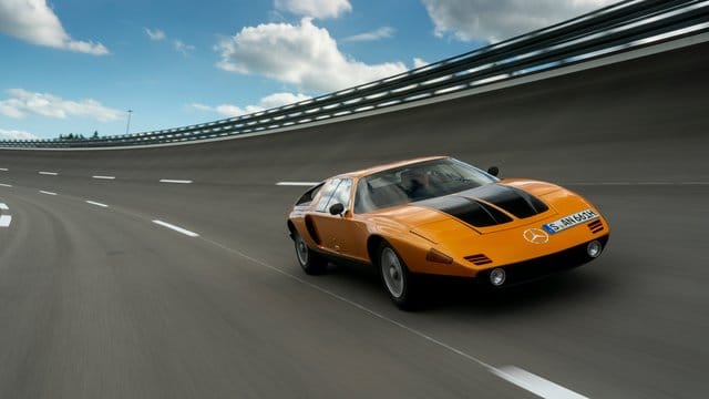 Mit seiner keilförmigen Silhouette musste sich der C111 nicht vor anderen Supersportwagen verstecken.