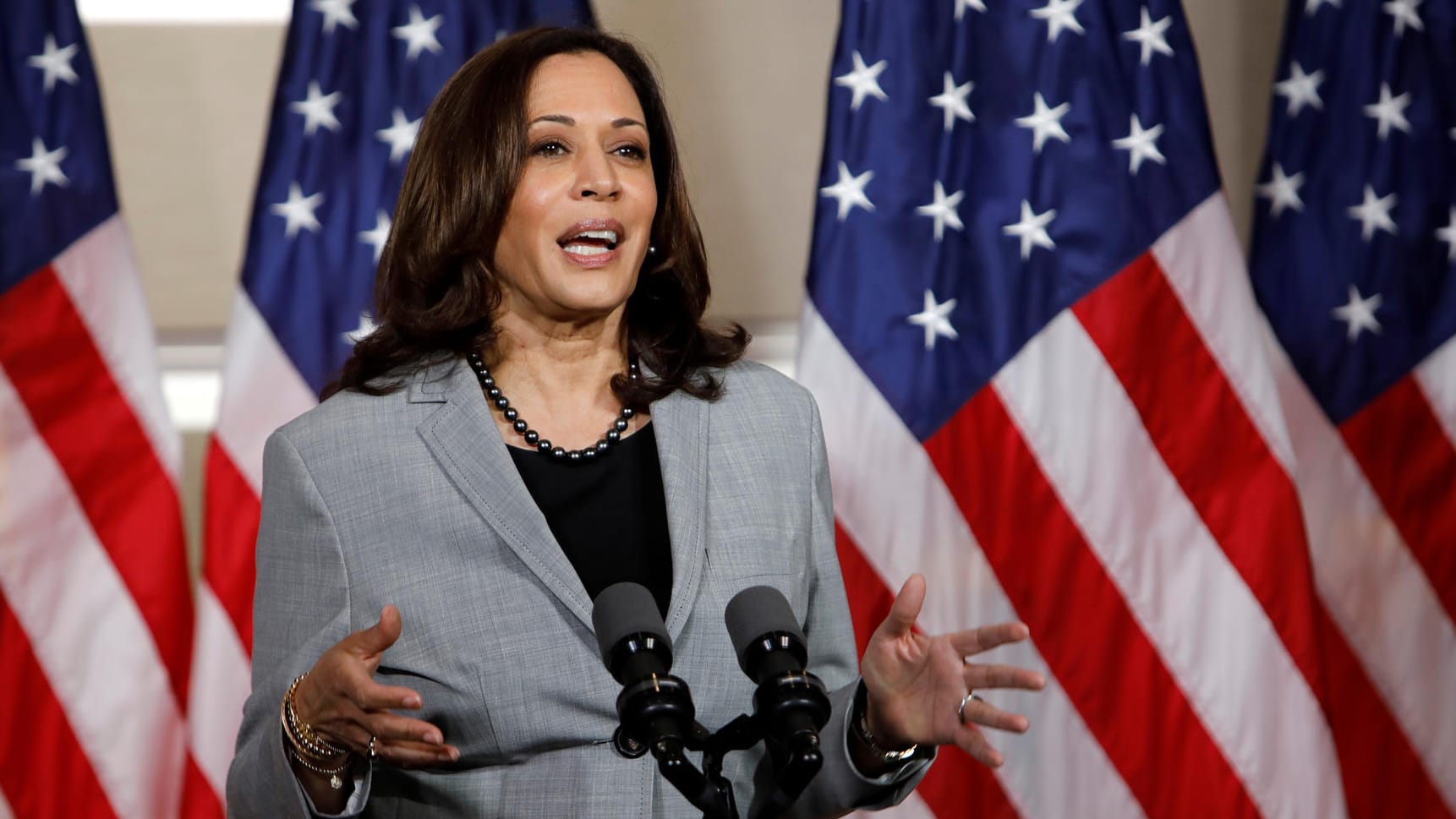 Vor der US-Wahl: Joe Bidens Stellvertreterin Kamala Harris spricht bei einer Wahlkampfveranstaltung in Raleigh im Bundesstaat North Carolina.