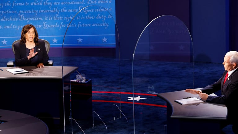 Kamala Harris und Mike Pence: Die beiden Vizekandidaten haben sich Fragen zu Wahlkampfthemen im TV gestellt.