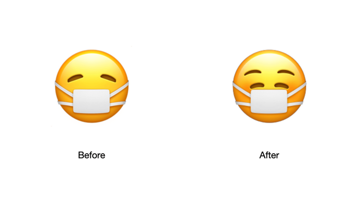 Emoji mit Maske: Auf Apple-Geräten lächelt das Emoji demnächst unter der Maske.