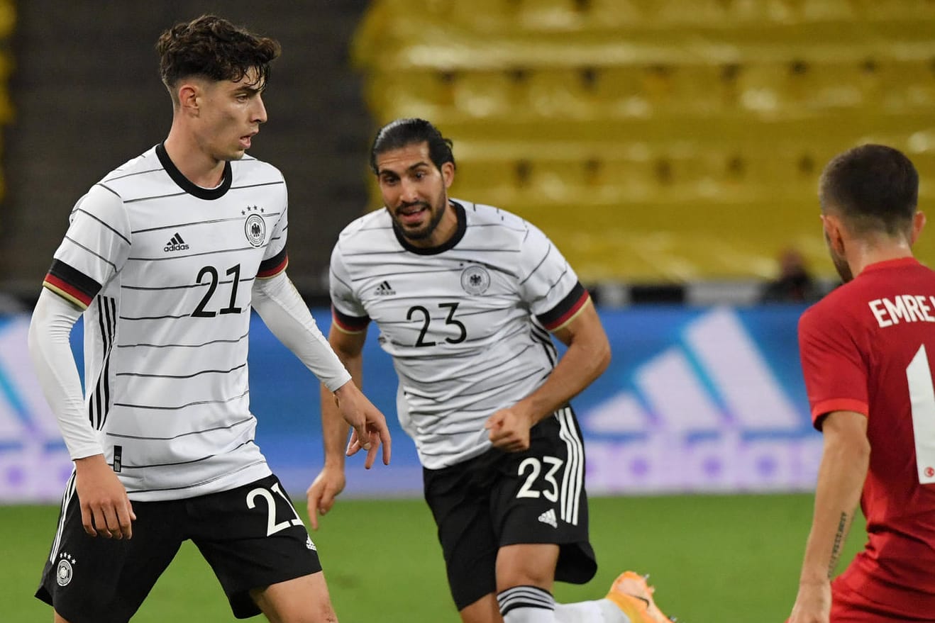 Kai Havertz (l.) mit Emre Can: Das Länderspiel gegen die Türkei war kein Quotenhit.