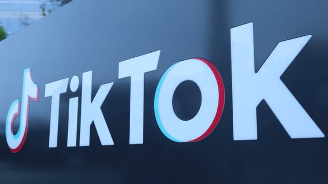 Das Logo des Video-Tausch-Unternehmens TikTok.