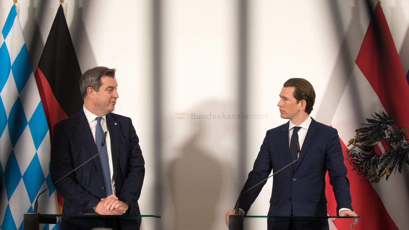 Markus Söder und Sebastian Kurz: Bayerns Ministerpräsident und Österreichs Kanzler haben sich über die aktuelle Lage in der Pandemie unterhalten.