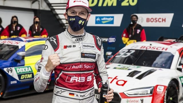 René Rast vom Audi Sport Team Rosberg jubelt in Zolder. René Rast vom Audi Sport Team Rosberg jubelt in Zolder.