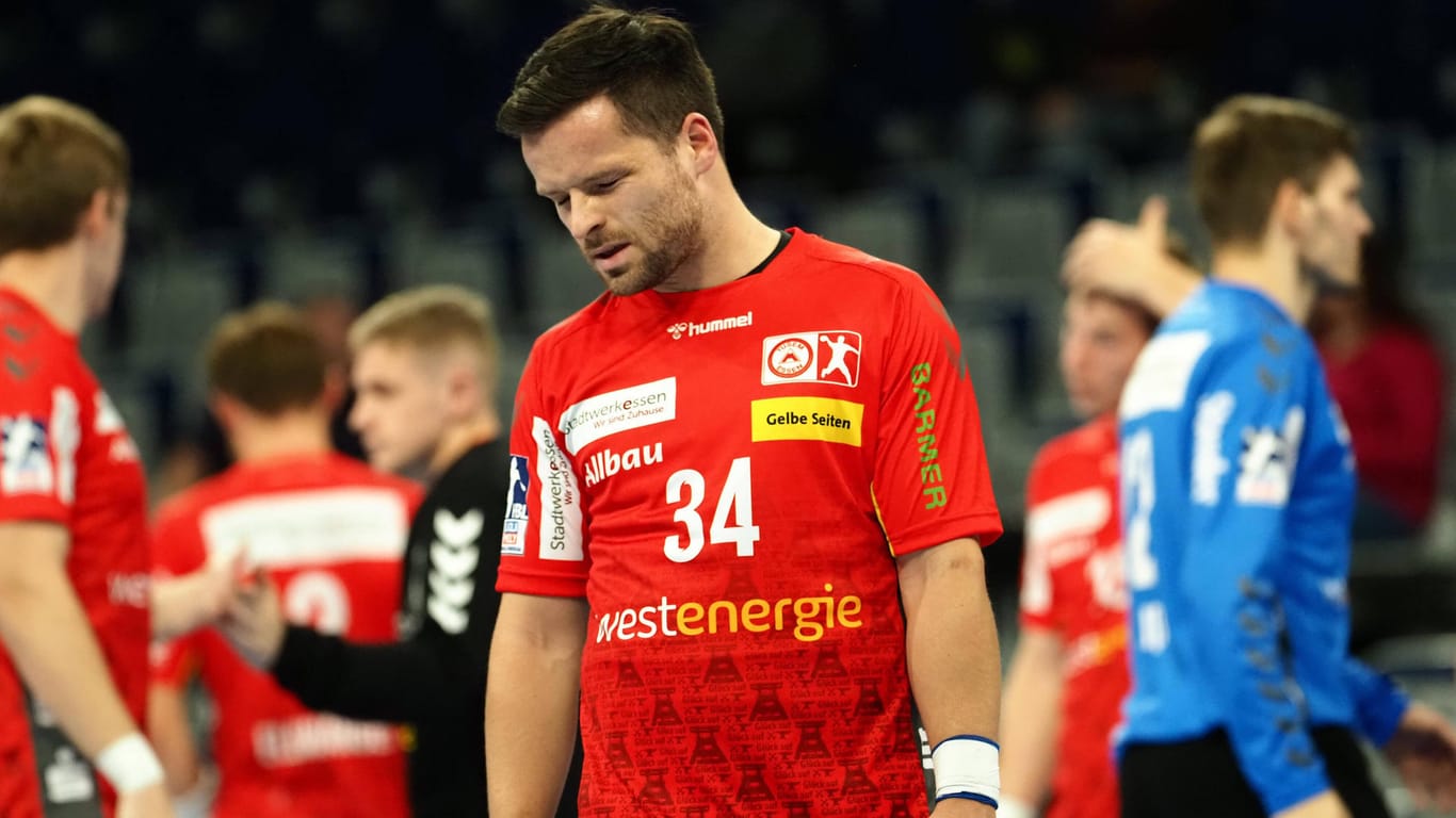 Felix Klingler von Tusem Essen nach der Niederlage beim Spiel gegen die Rhein-Neckar Löwen in der ersten Handball-Bundesliga: Die Aufsteiger haben es dem Spitzenteam nicht leicht gemacht.