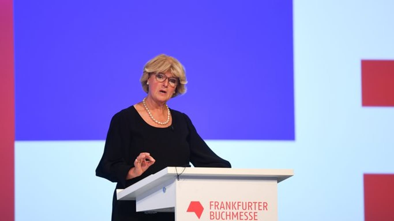 Kulturstaatsministerin Monika Grütters bei der Eröffnungsfeier der Frankfurter Buchmesse.