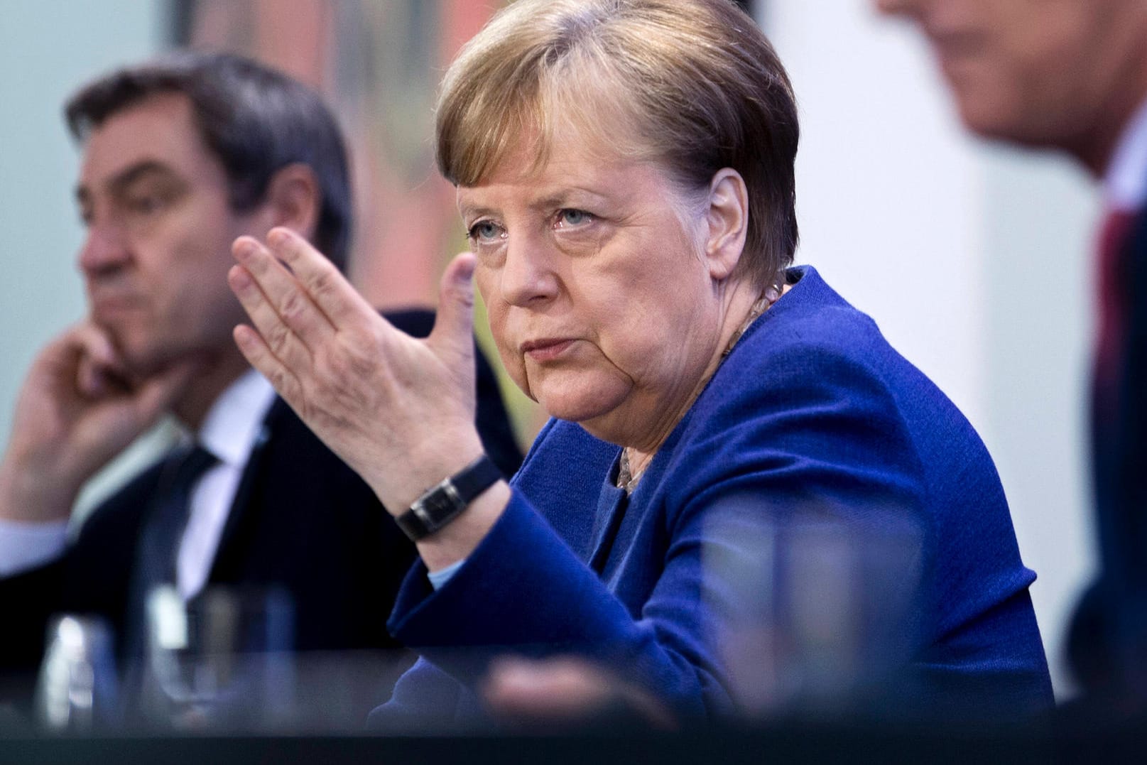 Kanzlerin Angela Merkel mit Bayerns Ministerpräsident Markus Söder. Heute werden sie erneut nebeneinander bei einer Pressekonferenz sitzen – so wie hier Ende April.