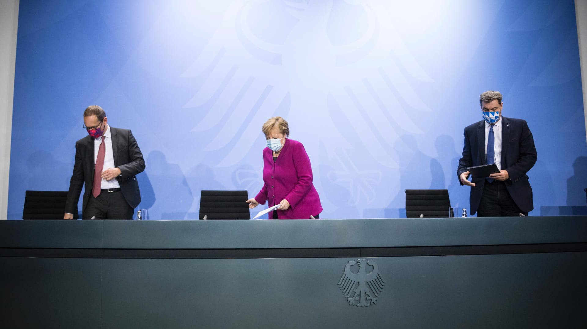 Angela Merkel, Michael Müller und Markus Söder: Beratungen in Berlin