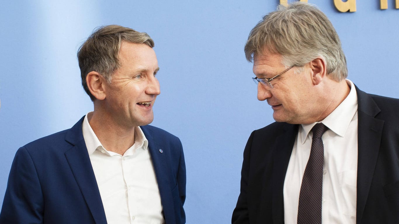 Björn Höcke (l.) und Jörg Meuthen: Die AfD-Politiker sind unterschiedlicher Ansicht bei der Realisierung eines Rentenkonzeptes.