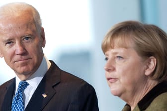 Bundeskanzlerin Angela Merkel empfängt im Kanzleramt den damaligen US-Vizepräsidenten Joe Biden (Archivfoto): Biden verspricht eine ganz andere Außenpolitik als Donald Trump.