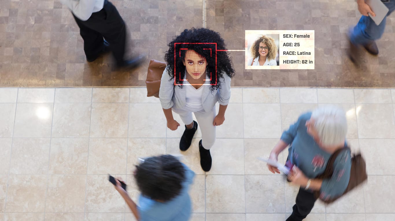 Gesichtserkennung (Symbolfoto): Eine interaktive Webseite zeigt, wofür Gesichtserkennungsalgorithmen bereits eingesetzt werden.
