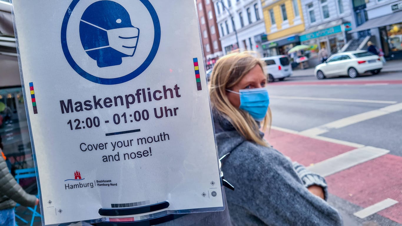 Maskenpflicht in Hamburg: Geht es nach der Mehrheit der Deutschen sollten noch härtere Corona-Maßnahmen eingeführt werden.