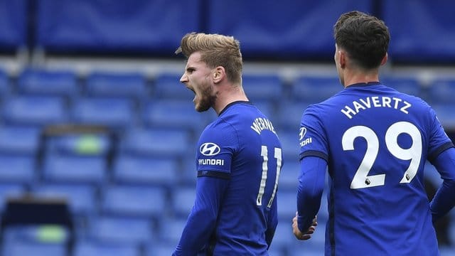 Auch zwei Tore von Timo Werner (l) und ein Havertz-Treffer reichten Chelsea gegen Southampton nicht zum Sieg.