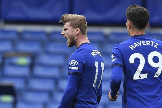 Auch zwei Tore von Timo Werner (l) und ein Havertz-Treffer reichten Chelsea gegen Southampton nicht zum Sieg.