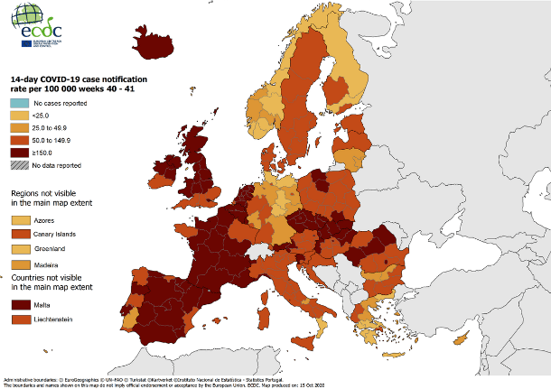 Noch vergleichsweise hell: In anderen europäischen Ländern gibt es deutlich mehr Neuinfektionen als in Deutschland.