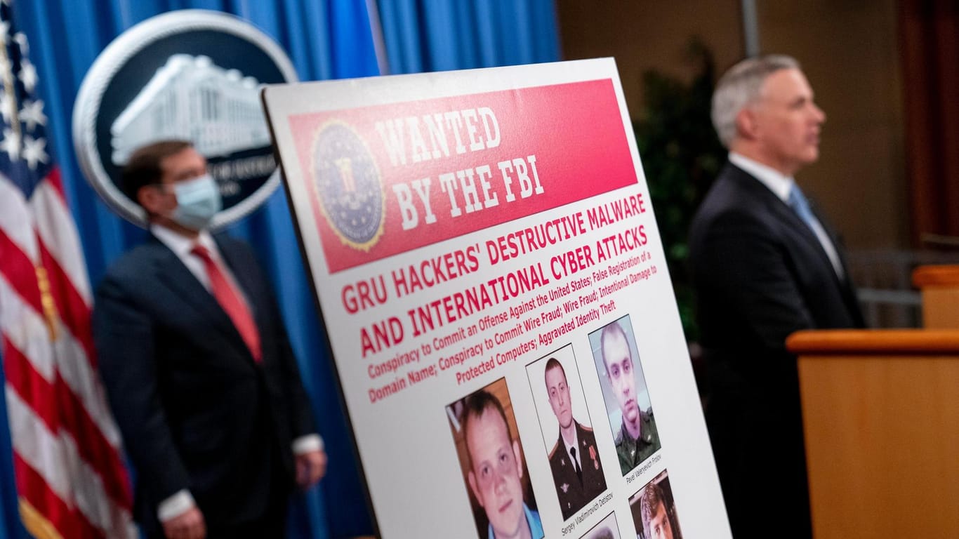 Anklage in den USA gegen sechs russische Geheimdienstagenten: Russland wies die Vorwürfe prompt zurück.