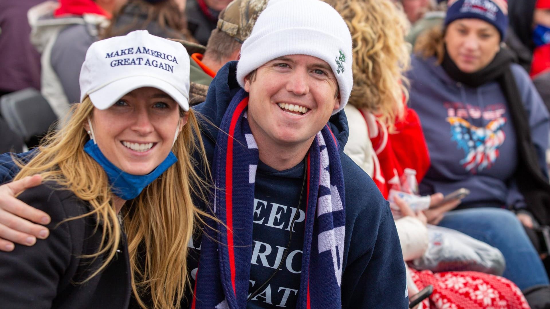 Trump-Anhänger auf einer Kundgebung in Wisconsin.