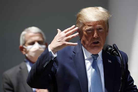 Donald Trump Mitte Mai bei einer Pressekonferenz im Rosengarten des Weißen Hauses.