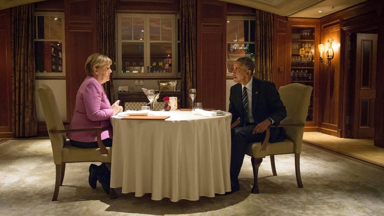 Obamas letzter Berlin-Besuch als US-Präsident (November 2016): Abendessen im Adlon.